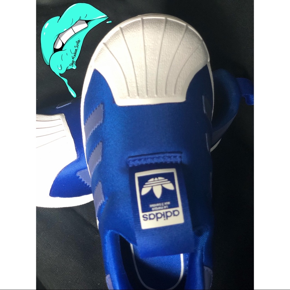 Adidas Superstar 360 Infant Blue White 3M Reflective Iridescent Sneakers - Picture 6 of 9